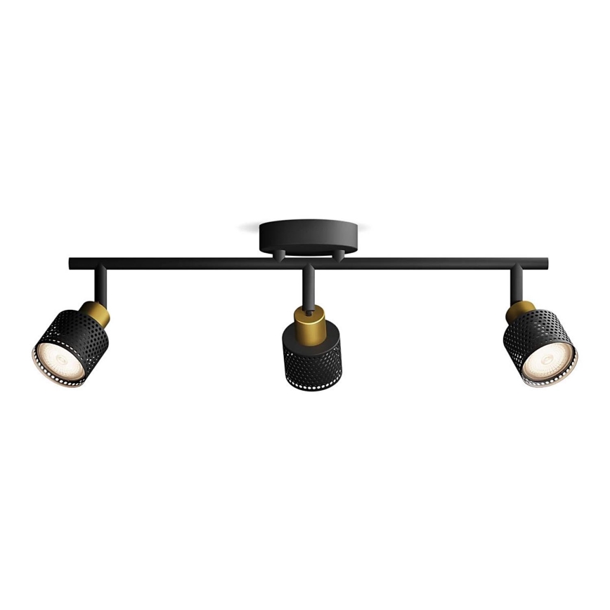 Philips - Точковий світильник NIALL 3xGU10/5W/230V чорний/латунь