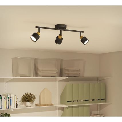 Philips - Точковий світильник NIALL 3xGU10/5W/230V чорний/латунь