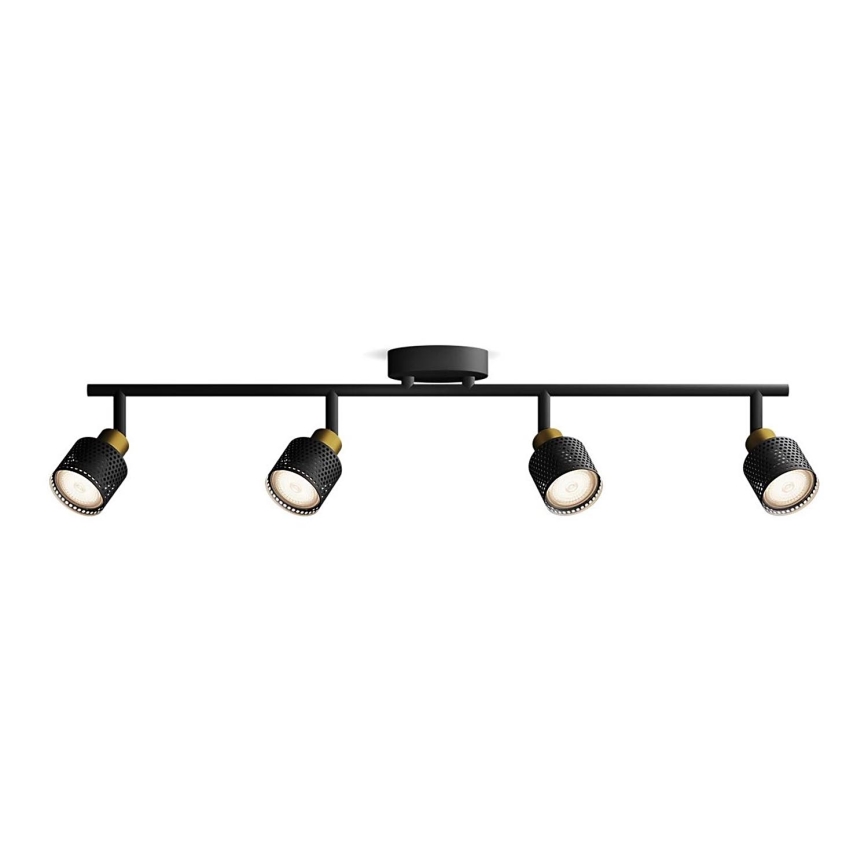 Philips - Точковий світильник NIALL 4xGU10/5W/230V чорний/латунь