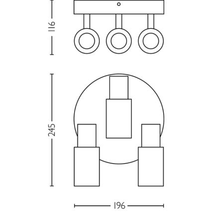 Philips - Точковий світильник PALMS 3xE14/25W/230V