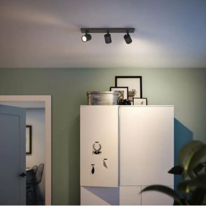 Philips - Точковий світильник RUNNER 3xGU10/20W/230V чорний