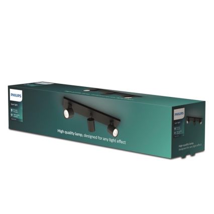 Philips - Точковий світильник RUNNER 3xGU10/20W/230V чорний
