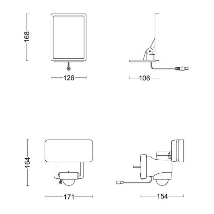 Philips - Світильник на сонячній батареї з LED, датчиком руху та сутінковим сенсором TYLUS LED/6W/3,7V 2600 mAh 3000K IP44