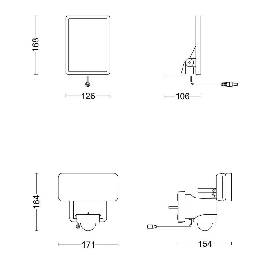 Philips - Світильник на сонячних батареях для стіни з LED, датчиком руху та сутінковим сенсором TYLUS LED/6W/3,7V 2600 mAh 5000K IP44