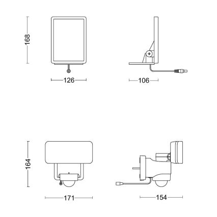 Philips - Світильник на сонячних батареях для стіни з LED, датчиком руху та сутінковим сенсором TYLUS LED/6W/3,7V 2600 mAh 5000K IP44