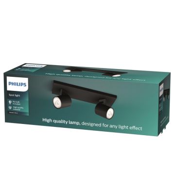 Philips - Точечный светильник RUNNER 2xGU10/20W/230V черный