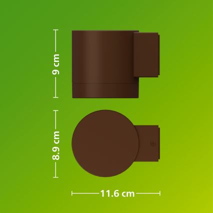 Philips - Уличный настенный светильник FYLX 1xGU10/5W/230V коричневый IP44