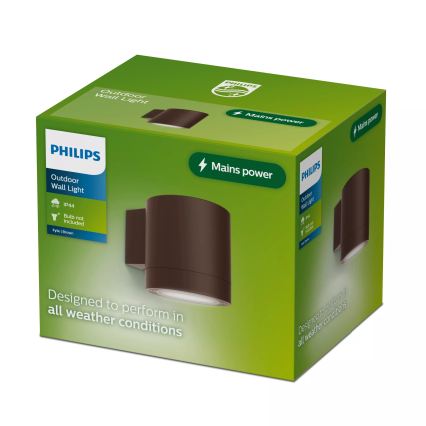 Philips - Уличный настенный светильник FYLX 1xGU10/5W/230V коричневый IP44
