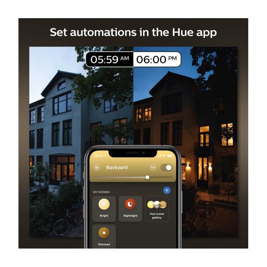 Philips - Уличный настенный светильник с регулированием яркости Hue INARA 1xE27/7W/230V Wi-Fi IP44
