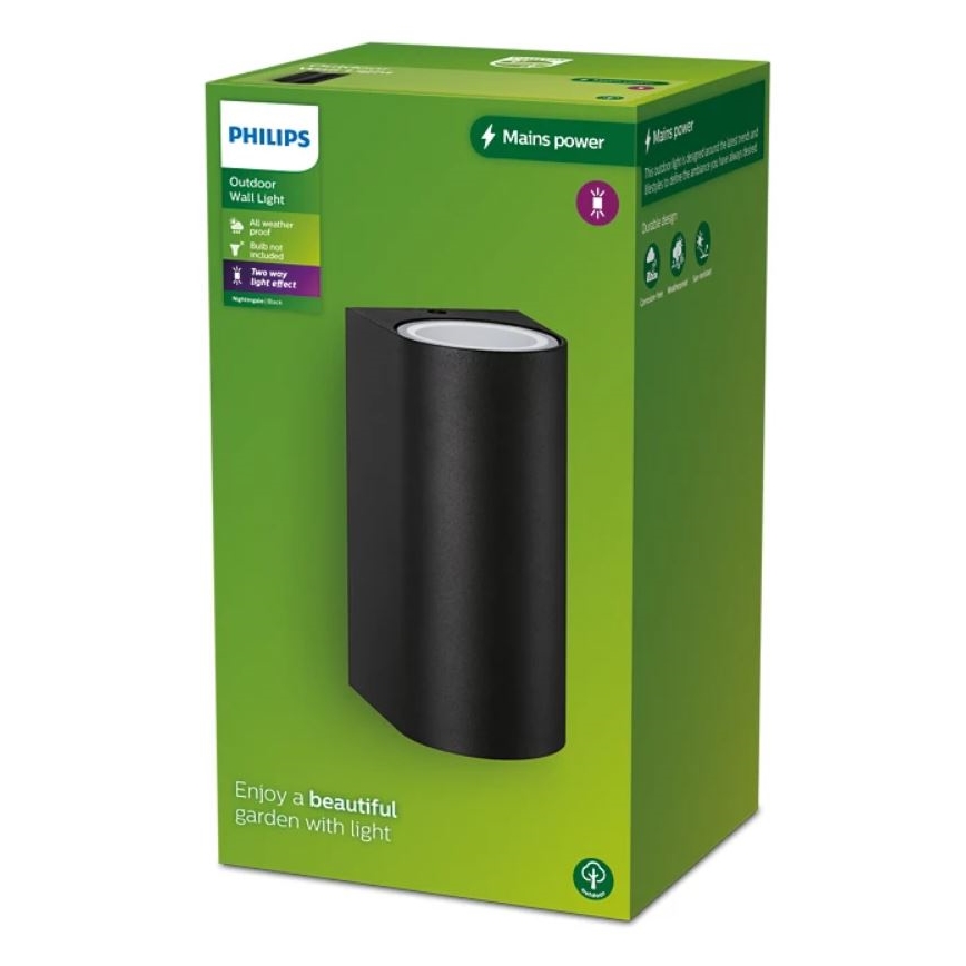 Philips - Уличный настенный светильник NIGHTINGALE 2xGU10/35W/230V IP44
