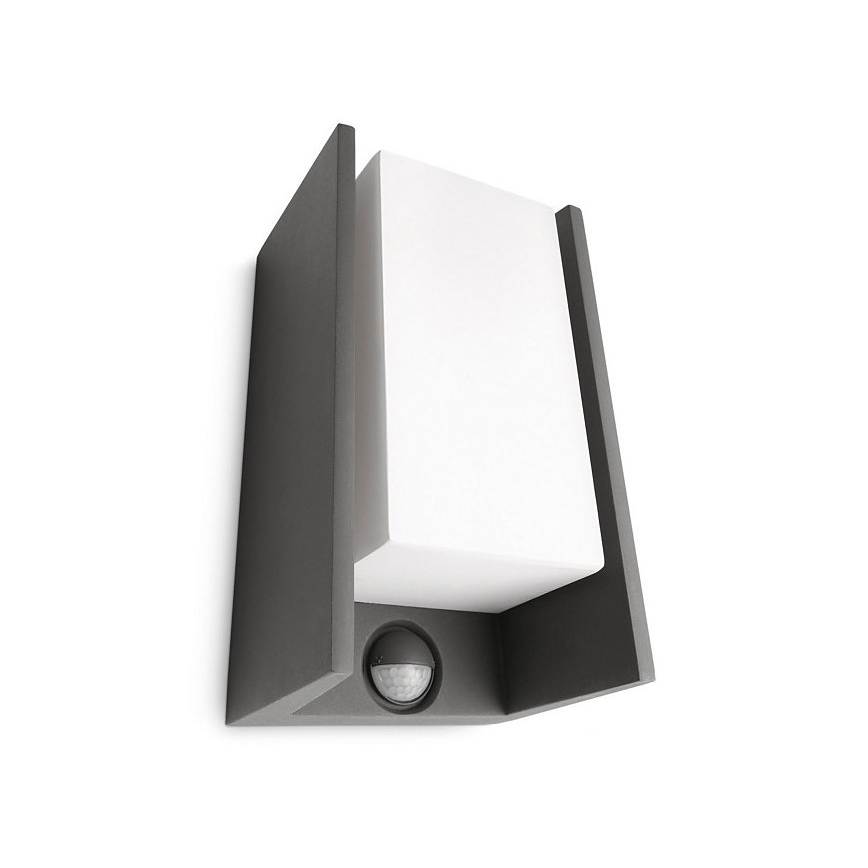 Philips - Уличный настенный светильник с датчиком BRIDGE 1xE27/15W/230V IP44