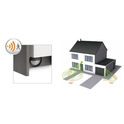 Philips - Уличный настенный светильник с датчиком BRIDGE 1xE27/15W/230V IP44