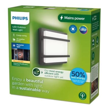 Philips - Уличный светодиодный настенный светильник PETRONIA LED/3,8W/230V IP44