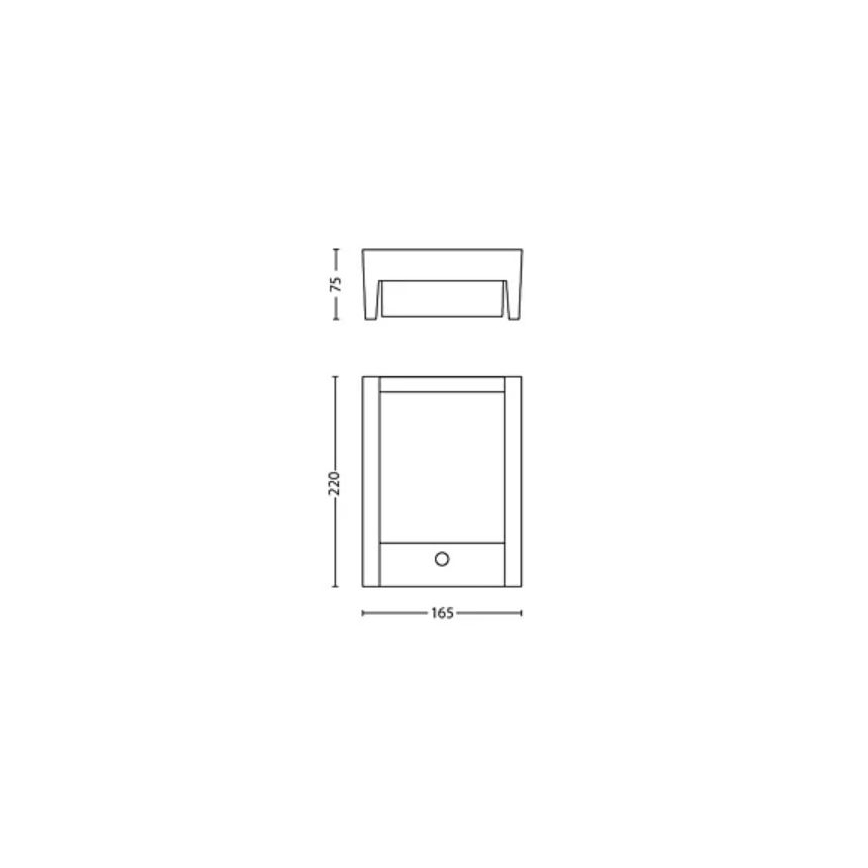 Philips - Уличный светодиодный настенный светильник с датчиком ARBOUR LED/3,8W/230V 2700K IP44