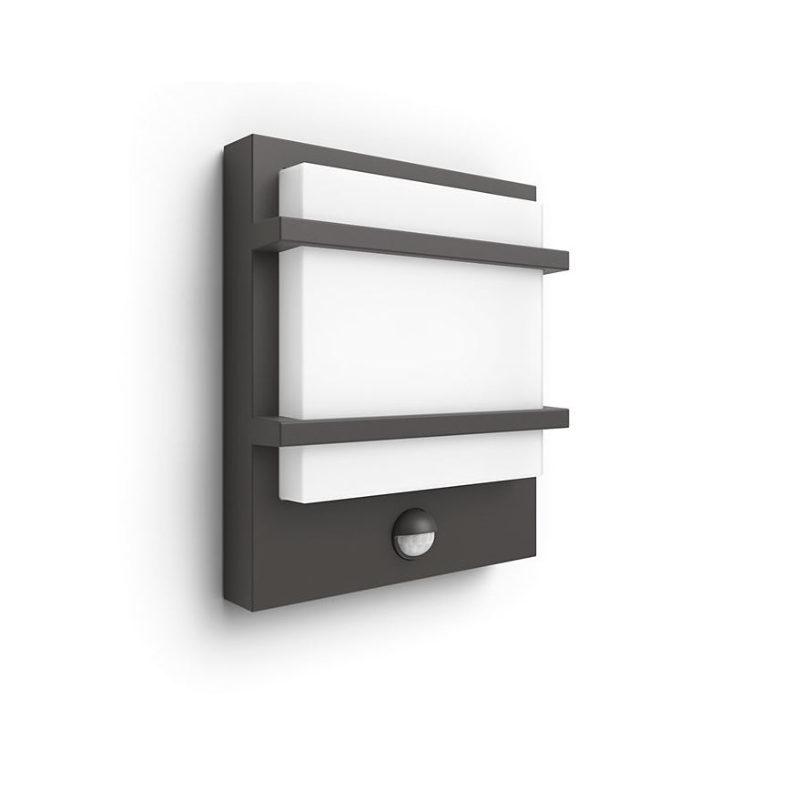 Philips - Уличный светодиодный настенный светильник с датчиком PETRONIA LED/3,8W/230V IP44