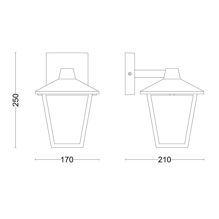 Philips - Уличный настенный светильник KINNO 1xE27/25W/230V IP44