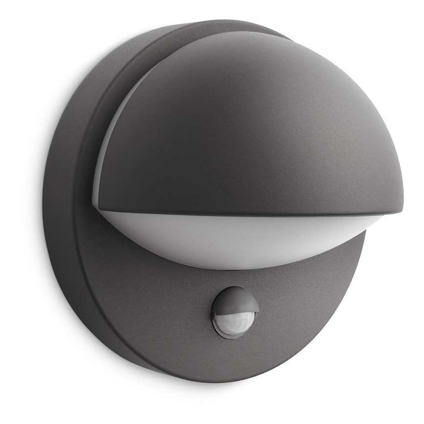 Philips - Уличный настенный светильник с датчиком JUNE 1xE27/12W/230V IP44