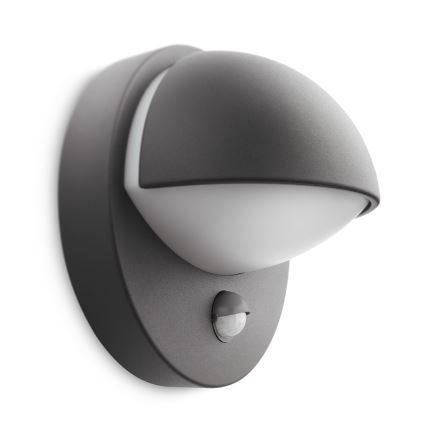 Philips - Уличный настенный светильник с датчиком JUNE 1xE27/12W/230V IP44