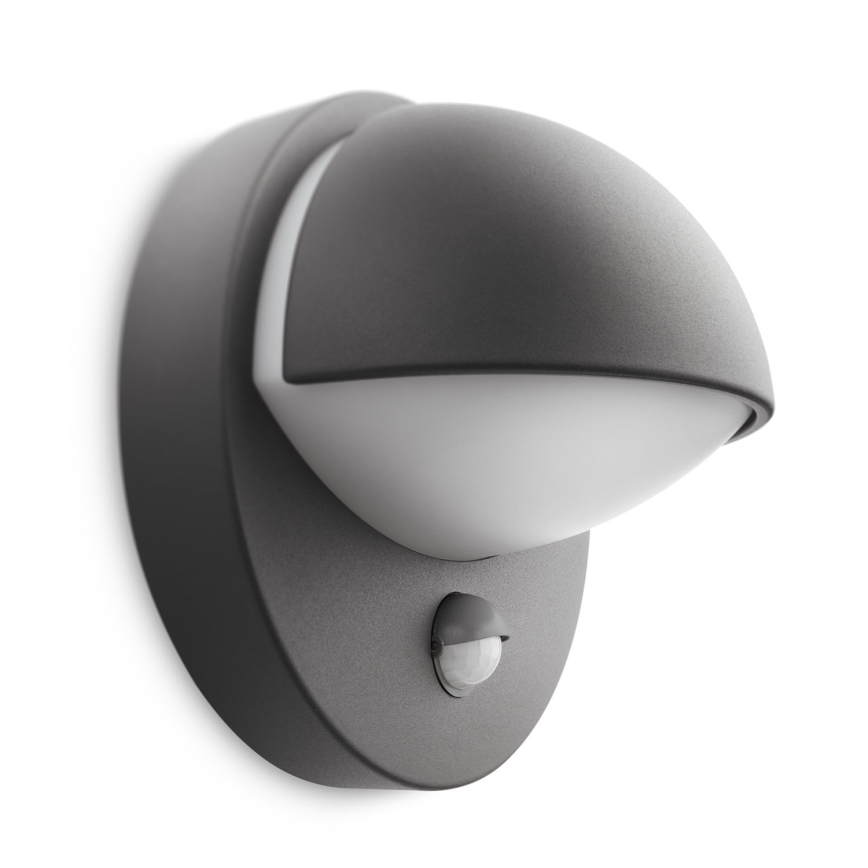 Philips - Уличный настенный светильник с датчиком JUNE 1xE27/12W/230V IP44