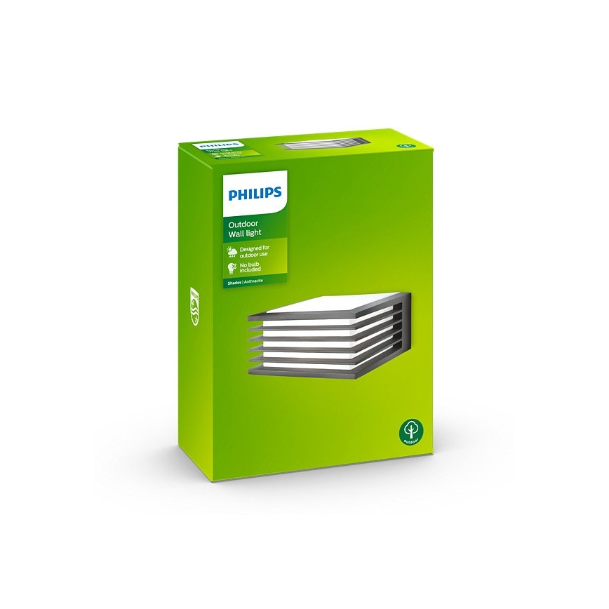 Philips - Уличный настенный светильник 1xE27/15W/230V IP44 антрацит