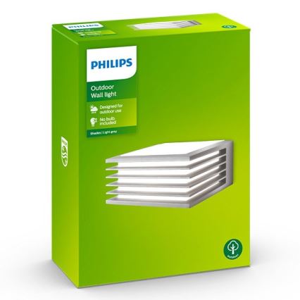 Philips - Уличный настенный светильник SHADES 1xE27/15W/230V IP44 серый