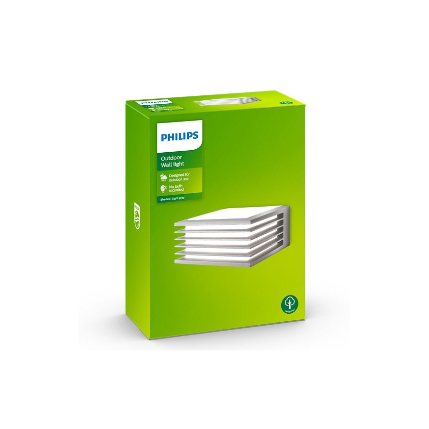 Philips - Уличный настенный светильник SHADES 1xE27/15W/230V IP44 серый