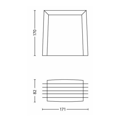 Philips - Уличный настенный светильник SHADES 1xE27/15W/230V IP44 серый