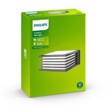 Philips - Уличный настенный светильник 1xE27/15W/230V IP44 антрацит