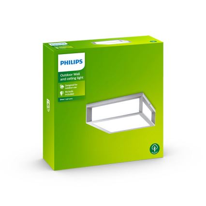Philips - Уличный потолочный светильник 2xE27/14W/230V IP44 серая