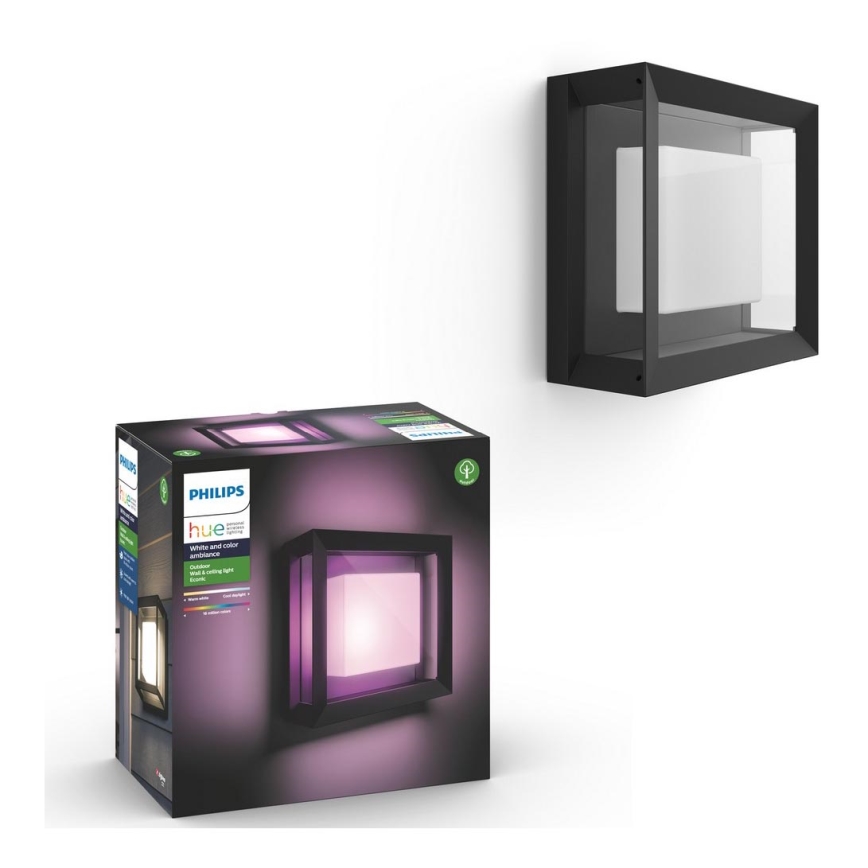 Philips - Уличный светодиодный настенный RGBW-светильник с регулированием яркости Hue ECONIC LED/15W/230V 2000-6500K IP44