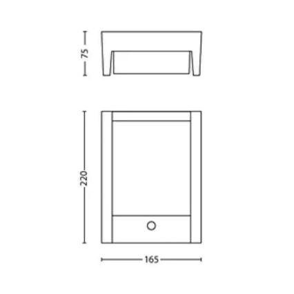 Philips - Уличный светодиодный настенный светильник с датчиком ARBOUR LED/3,8W/230V 2700K IP44