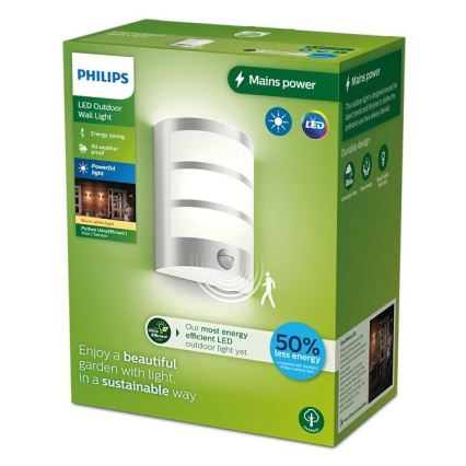 Philips - Уличный светодиодный настенный светильник с датчиком PYTHON LED/3,8W/230V IP44