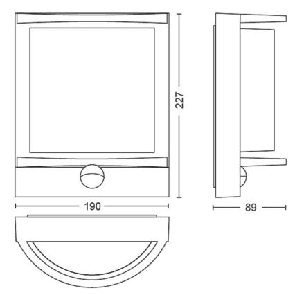Philips - Уличный светодиодный настенный светильник с датчиком SAMONDRA LED/3,8W/230V IP44