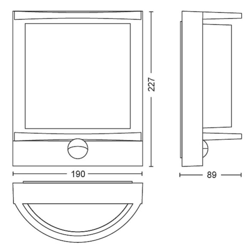 Philips - Уличный светодиодный настенный светильник с датчиком SAMONDRA LED/3,8W/230V IP44