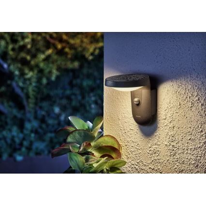 Philips - Уличный светодиодный настенный светильник с датчиком LED/9W/230V 2700K IP44