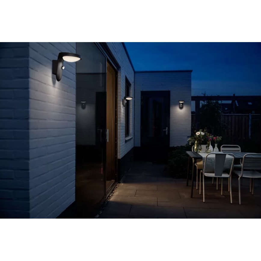 Philips - Уличный светодиодный настенный светильник с датчиком LED/9W/230V 2700K IP44