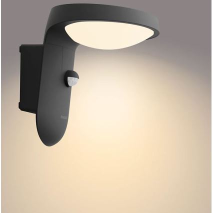Philips - Уличный светодиодный настенный светильник с датчиком LED/9W/230V 2700K IP44