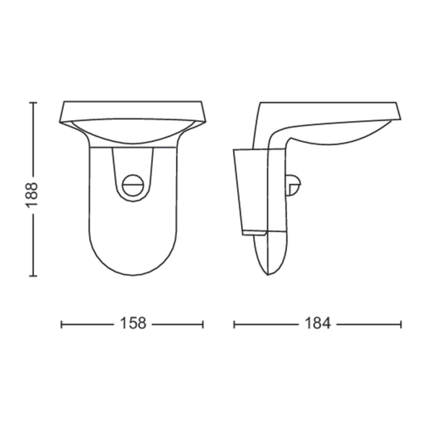 Philips - Уличный светодиодный настенный светильник с датчиком LED/9W/230V 2700K IP44