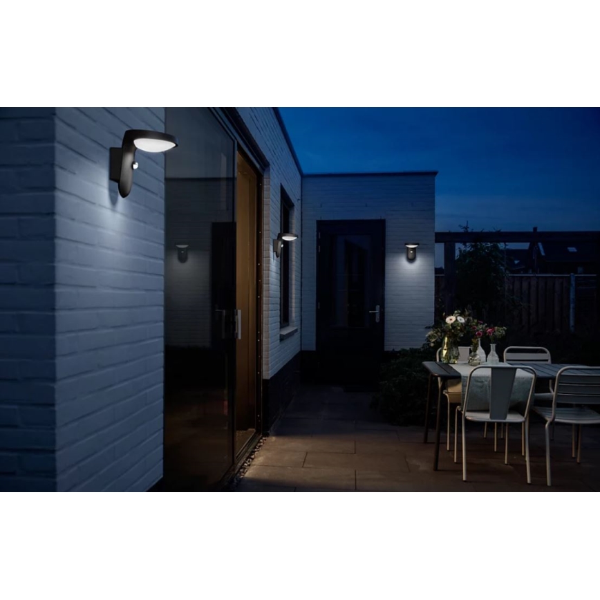 Philips - Уличный светодиодный настенный светильник с датчиком LED/9W/230V 4000K IP44