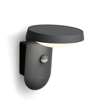 Philips - Уличный светодиодный настенный светильник с датчиком LED/9W/230V 4000K IP44