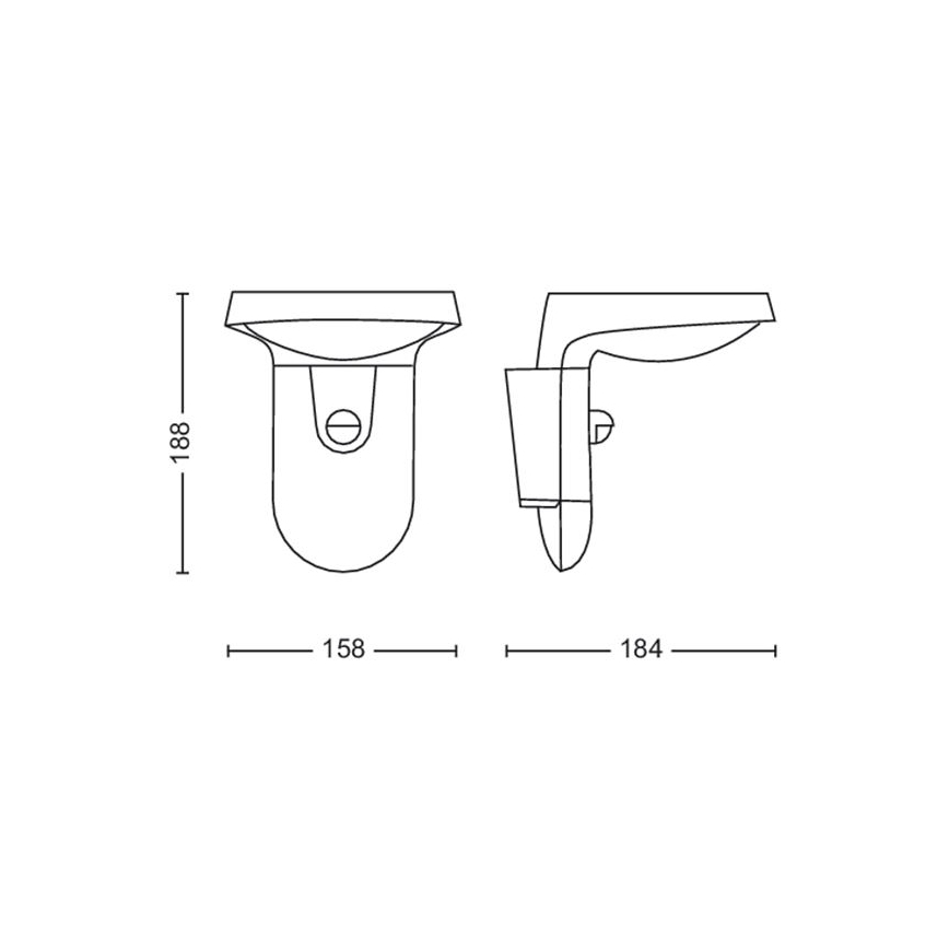 Philips - Уличный светодиодный настенный светильник с датчиком LED/9W/230V 4000K IP44