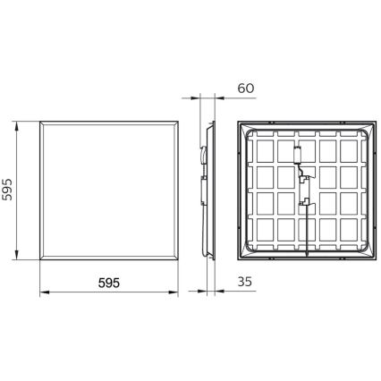 Philips - Вбудована стельова LED панель PROJECTLINE LED/36W/230V 59,5x59,5 см