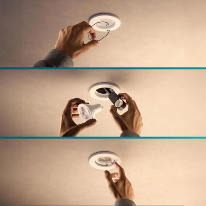 Philips - Вбудований стельовий світильник PERIDOT 1xGU10/7Вт/230В білий