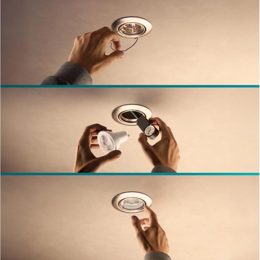 Philips - вбудований стельовий світильник PERIDOT 1xGU10/7W/230V білий