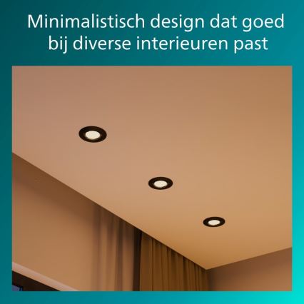 Philips - Вбудований світильник PERIDOT 1xGU10/7W/230V чорний