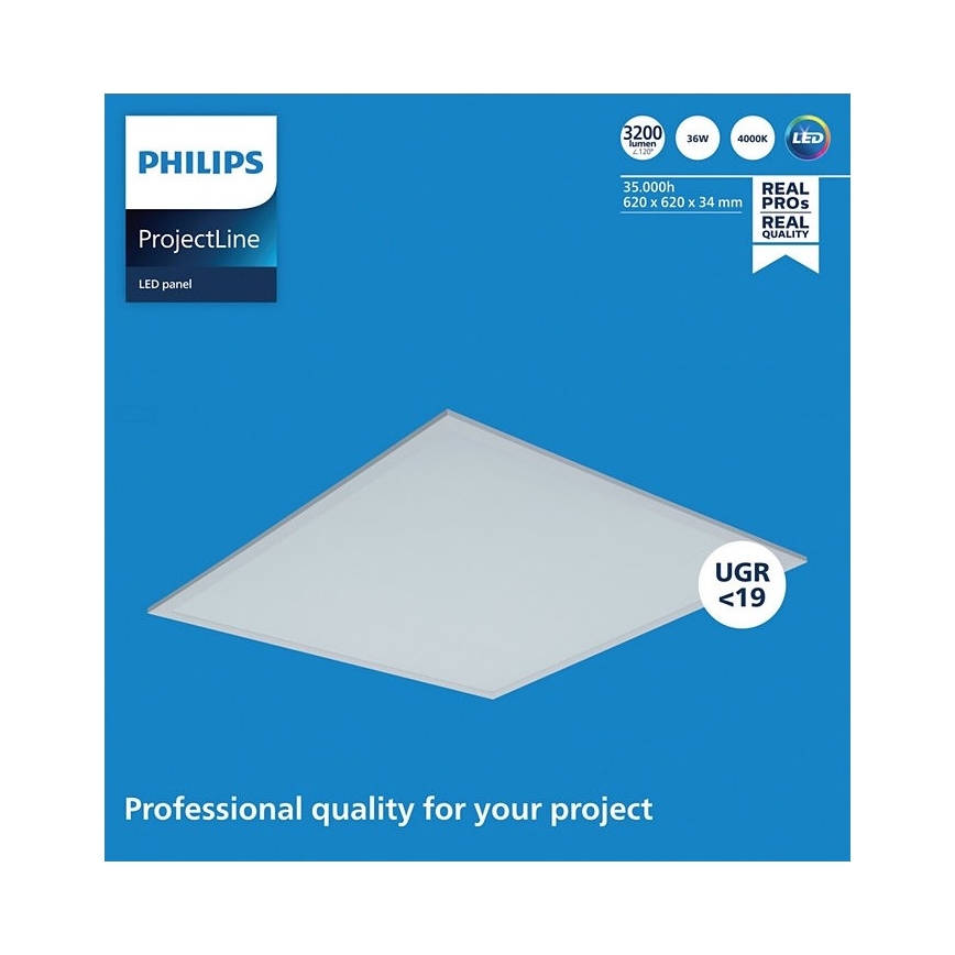 Philips - встраиваемая светодиодная панель PROJECTLINE LED/36W/230V 62x62 см