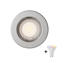 Philips - встраиваемый потолочный светильник LED RGBW PERIDOT, диммируемый, 1xGU10/6,5W/230V, серебристый + пульт дистанционного управления