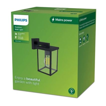 Philips - Вуличний настінний світильник BELLINI 1xE27/25W/230V IP44