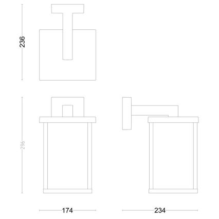 Philips - Вуличний настінний світильник BELLINI 1xE27/25W/230V IP44