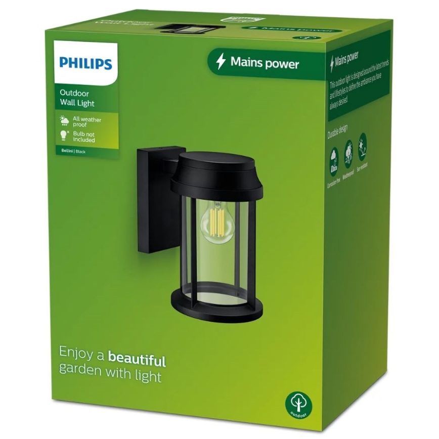 Philips - Вуличний настінний світильник BELLINI 1xE27/25W/230V IP44